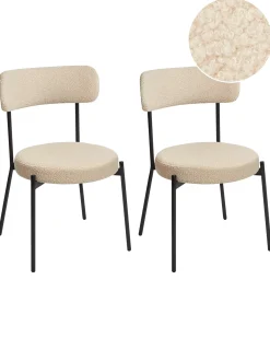Set di 2 sedie da pranzo ALLISON Bouclé Beige chiaro