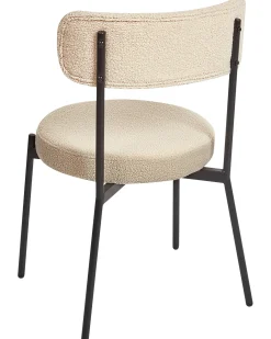 Set di 2 sedie da pranzo ALLISON Bouclé Beige chiaro
