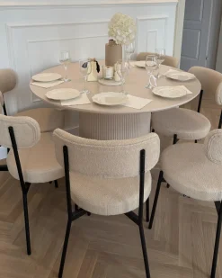 Set di 2 sedie da pranzo ALLISON Bouclé Beige chiaro
