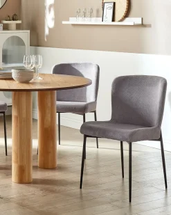 Set di 2 sedie da pranzo ADA Tessuto Grigio scuro