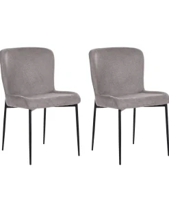 Set di 2 sedie da pranzo ADA Tessuto Grigio scuro