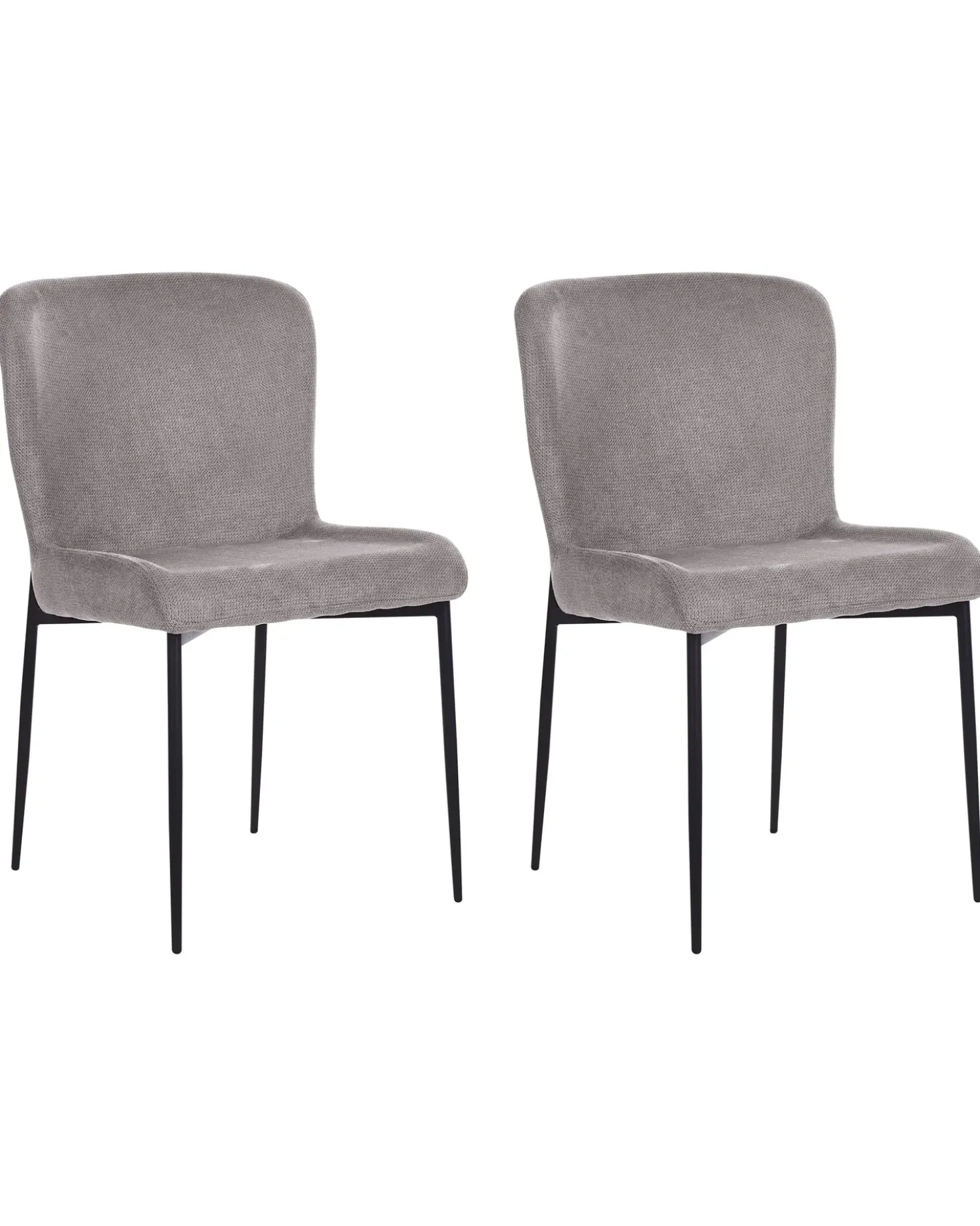 Set di 2 sedie da pranzo ADA Tessuto Grigio scuro