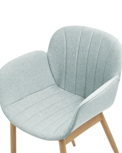 Set di 2 sedie da pranzo ALICE Tessuto Verde menta