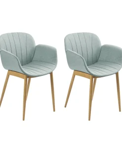 Set di 2 sedie da pranzo ALICE Tessuto Verde menta