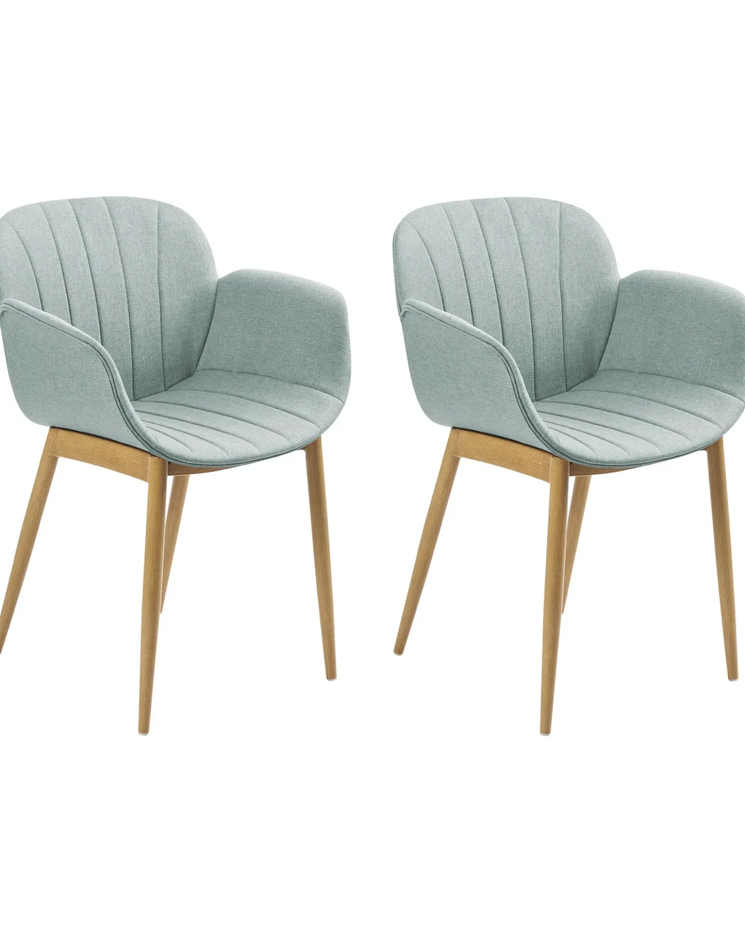 Set di 2 sedie da pranzo ALICE Tessuto Verde menta