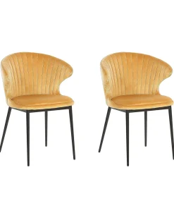 Set di 2 sedie da pranzo AUGUSTA Velluto Senape