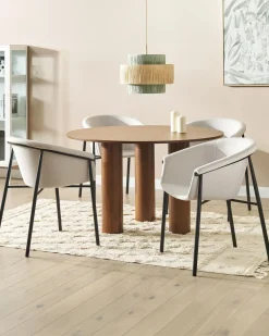 Set di 2 sedie da pranzo AMES Tessuto Beige chiaro