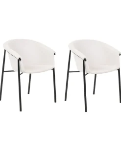 Set di 2 sedie da pranzo AMES Tessuto Beige chiaro
