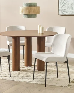 Set di 2 sedie da pranzo ADA Tessuto Bianco sporco
