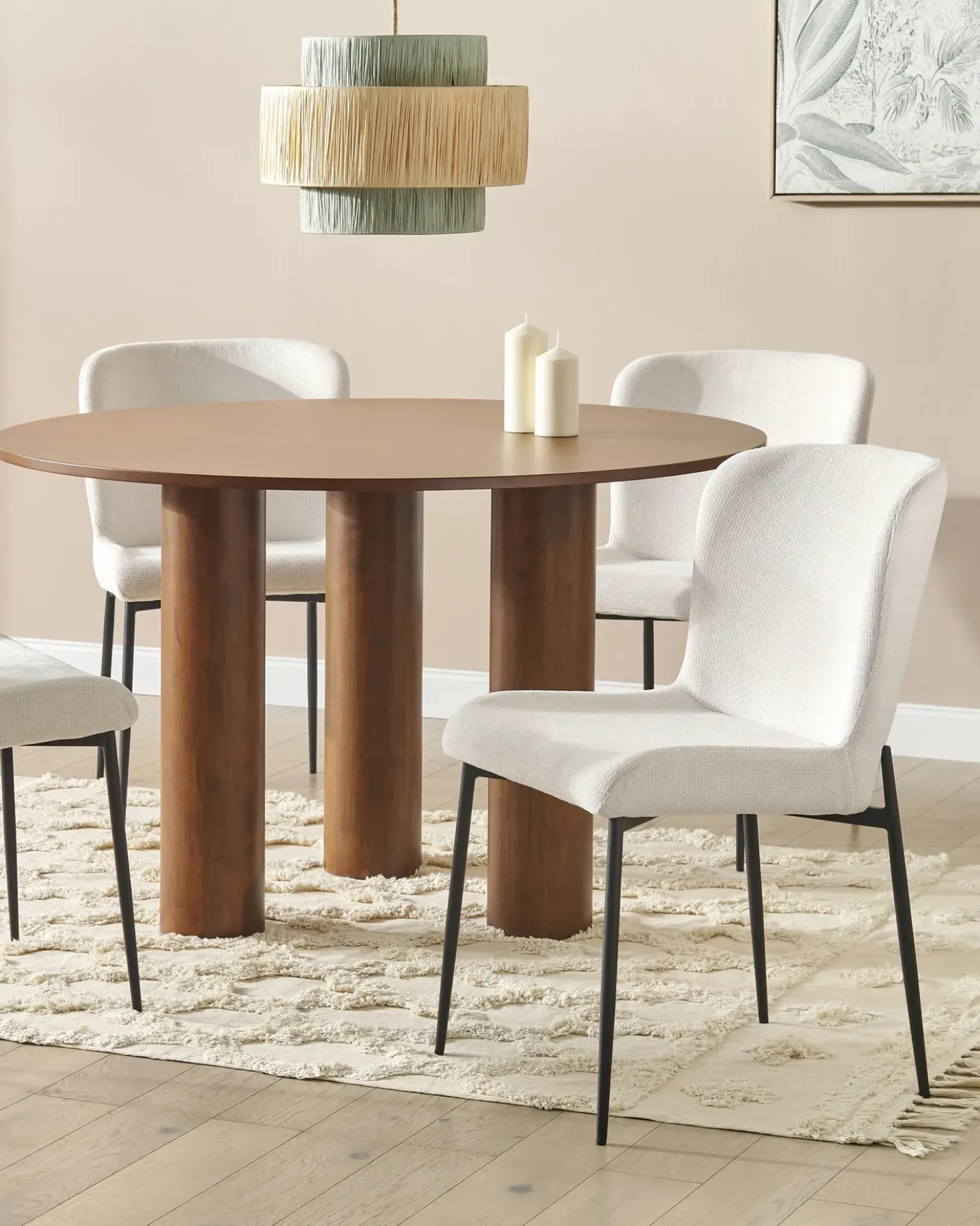 Set di 2 sedie da pranzo ADA Tessuto Bianco sporco