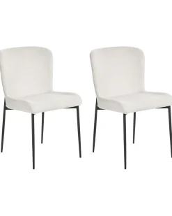 Set di 2 sedie da pranzo ADA Tessuto Bianco sporco