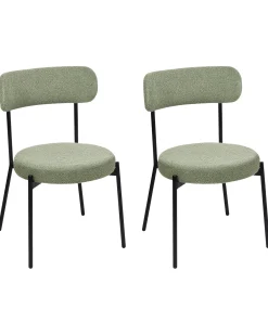 Set di 2 sedie da pranzo ALLISON Bouclé Verde chiaro