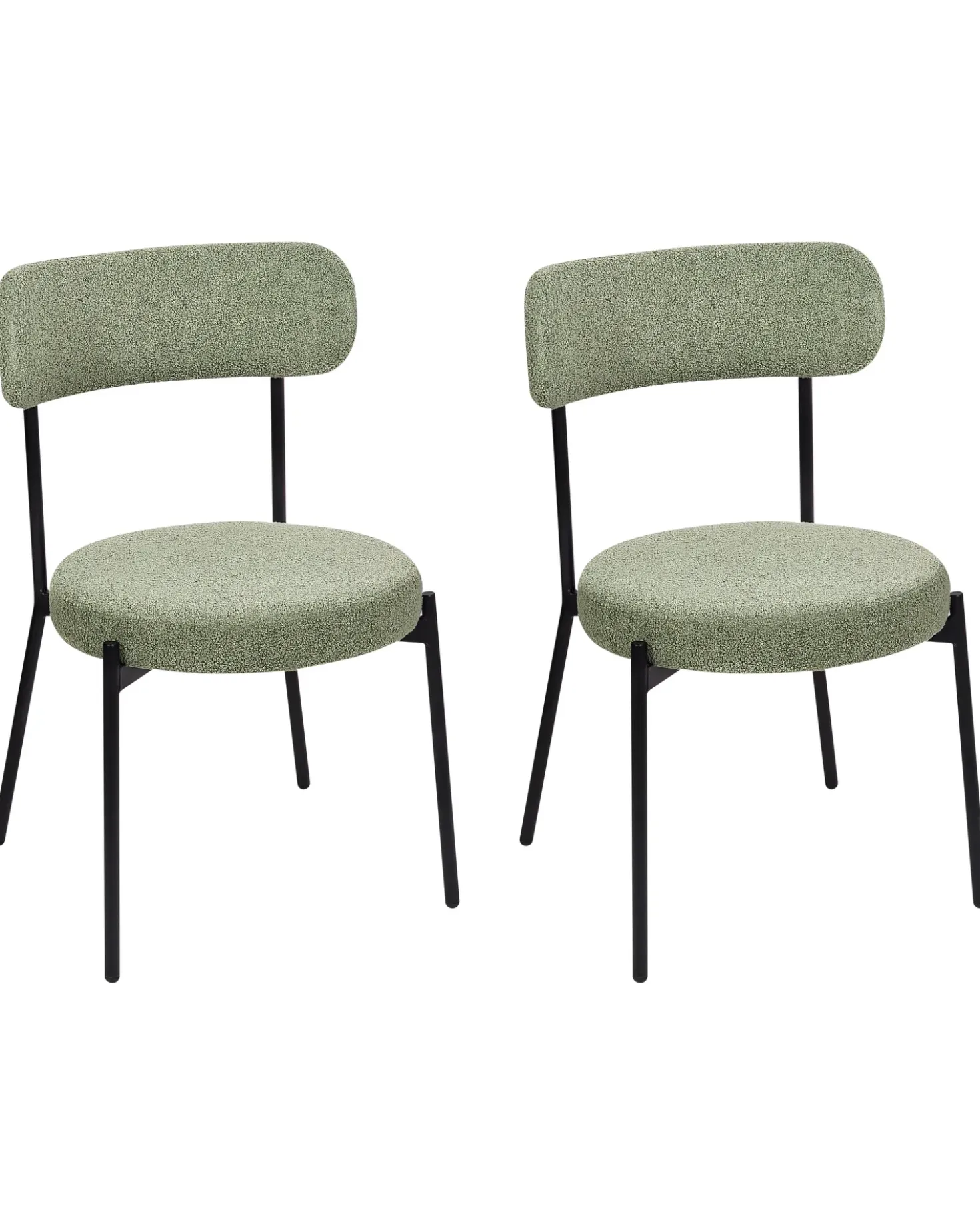 Set di 2 sedie da pranzo ALLISON Bouclé Verde chiaro