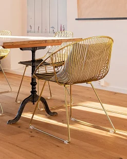 Set di 2 sedie da pranzo AURORA Metallo Oro