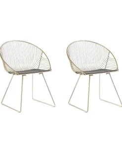 Set di 2 sedie da pranzo AURORA Metallo Oro