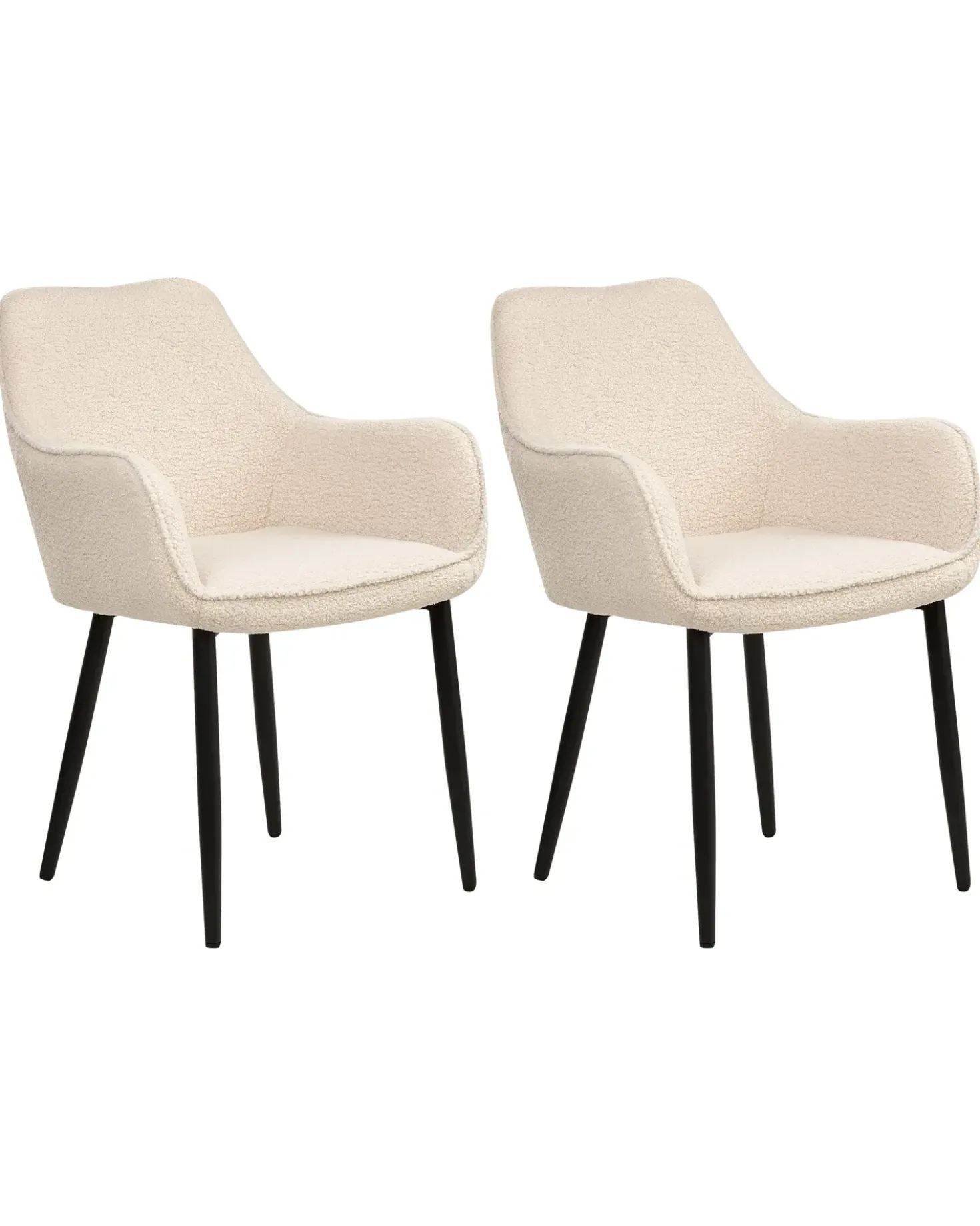 Set di 2 sedie da pranzo ALDEN Bouclé Beige chiaro