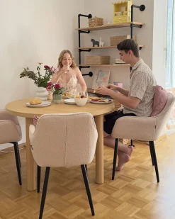 Set di 2 sedie da pranzo ALDEN Bouclé Beige chiaro
