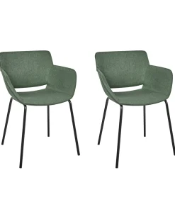 Set di 2 sedie da pranzo AXTEL Tessuto Verde