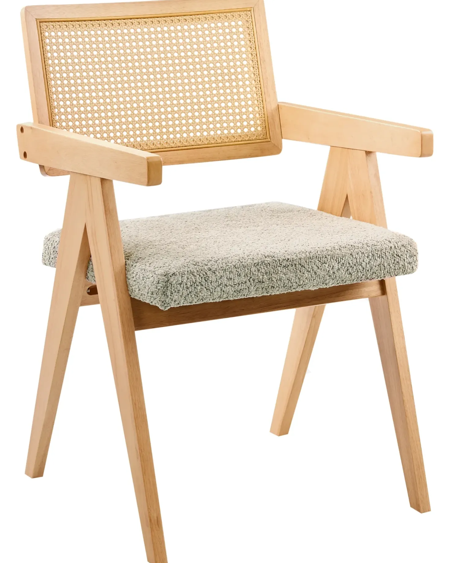 Set di 2 sedie da pranzo AVA Legno Marrone chiaro/Tortora