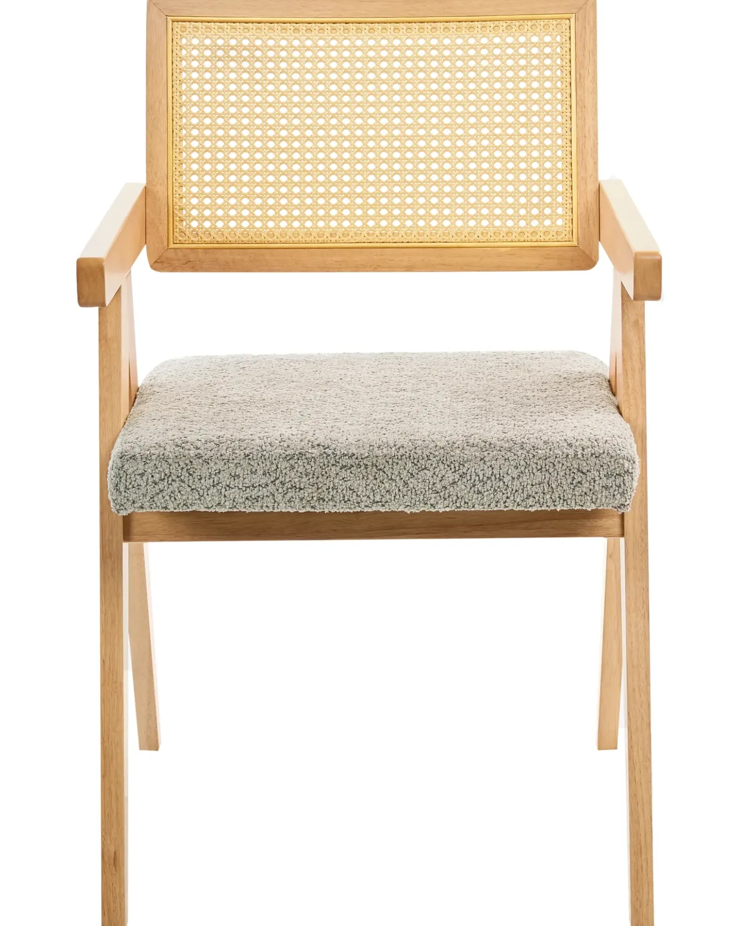 Set di 2 sedie da pranzo AVA Legno Marrone chiaro/Tortora