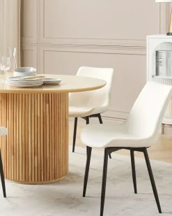 Set di 2 sedie da pranzo AVILLA Bouclé Bianco