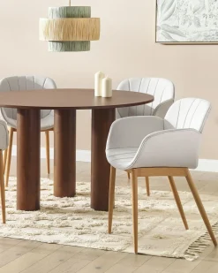 Set di 2 sedie da pranzo ALICE Tessuto Grigio chiaro