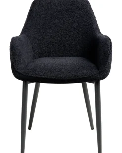 Set di 2 sedie da pranzo ALDEN Bouclé Nero