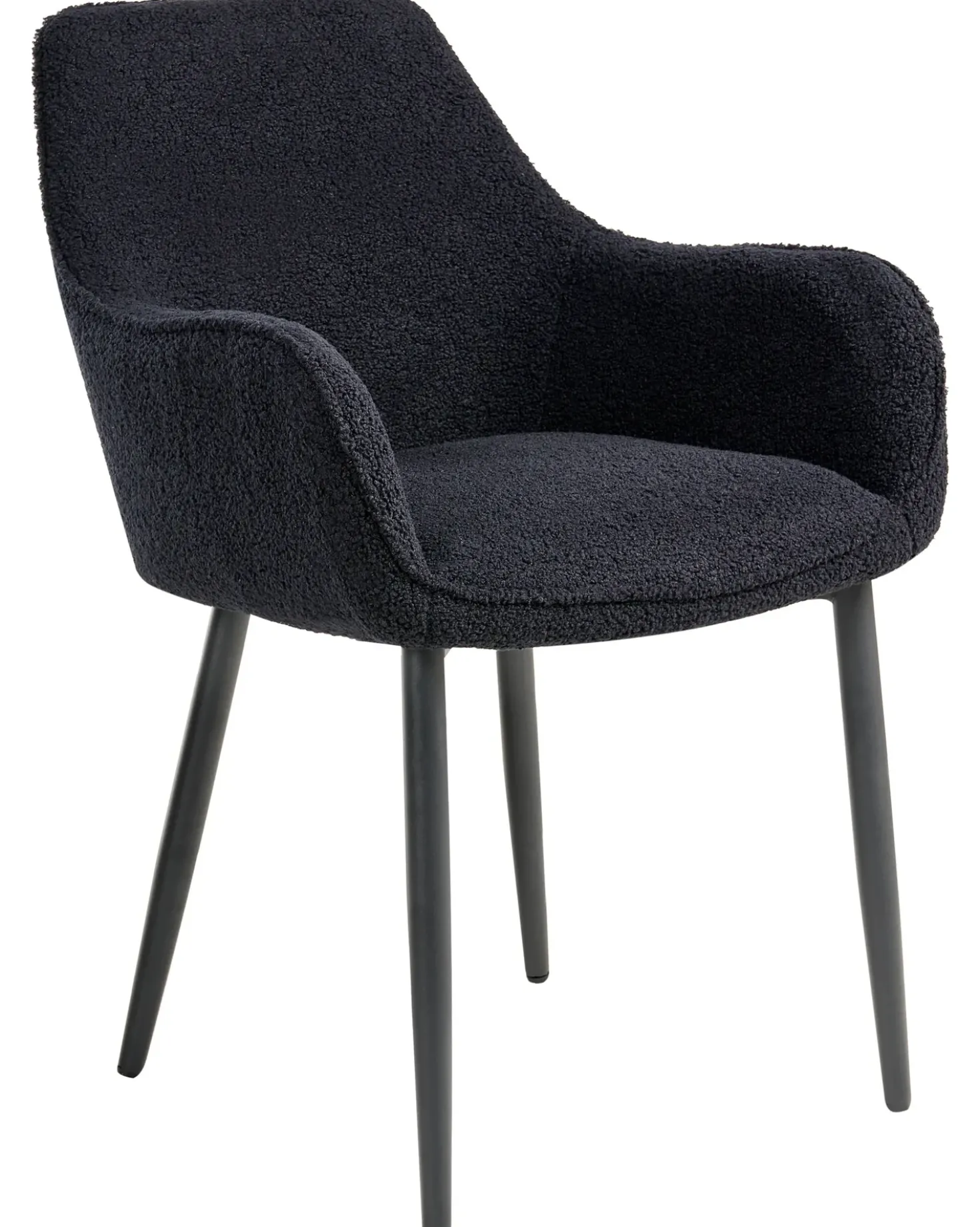 Set di 2 sedie da pranzo ALDEN Bouclé Nero