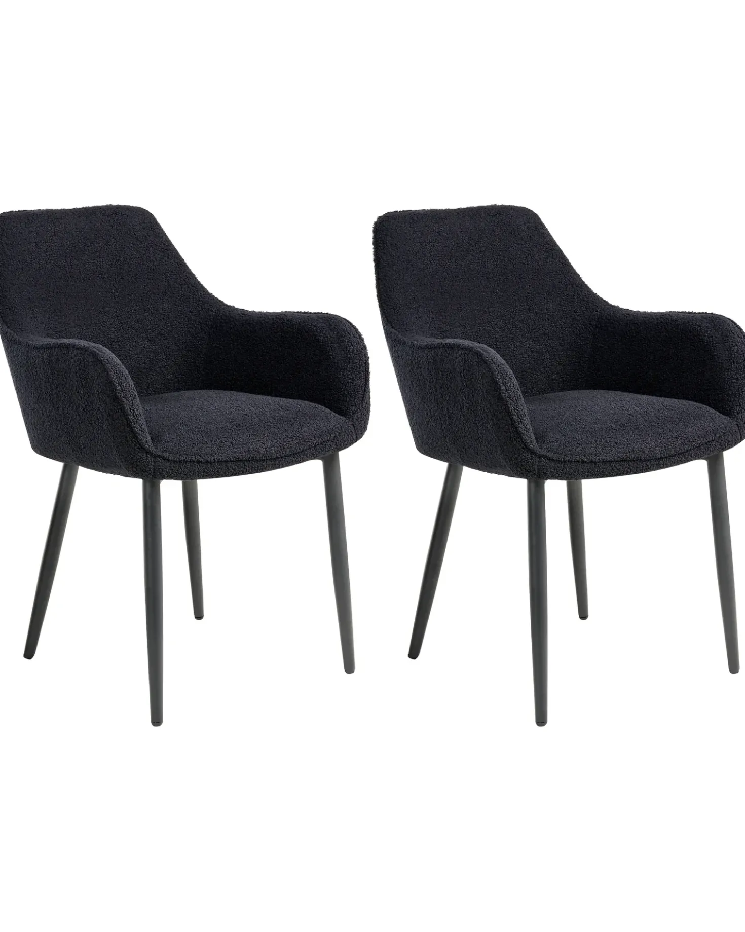 Set di 2 sedie da pranzo ALDEN Bouclé Nero