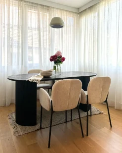 Set di 2 sedie da pranzo ALBEE Tessuto Beige