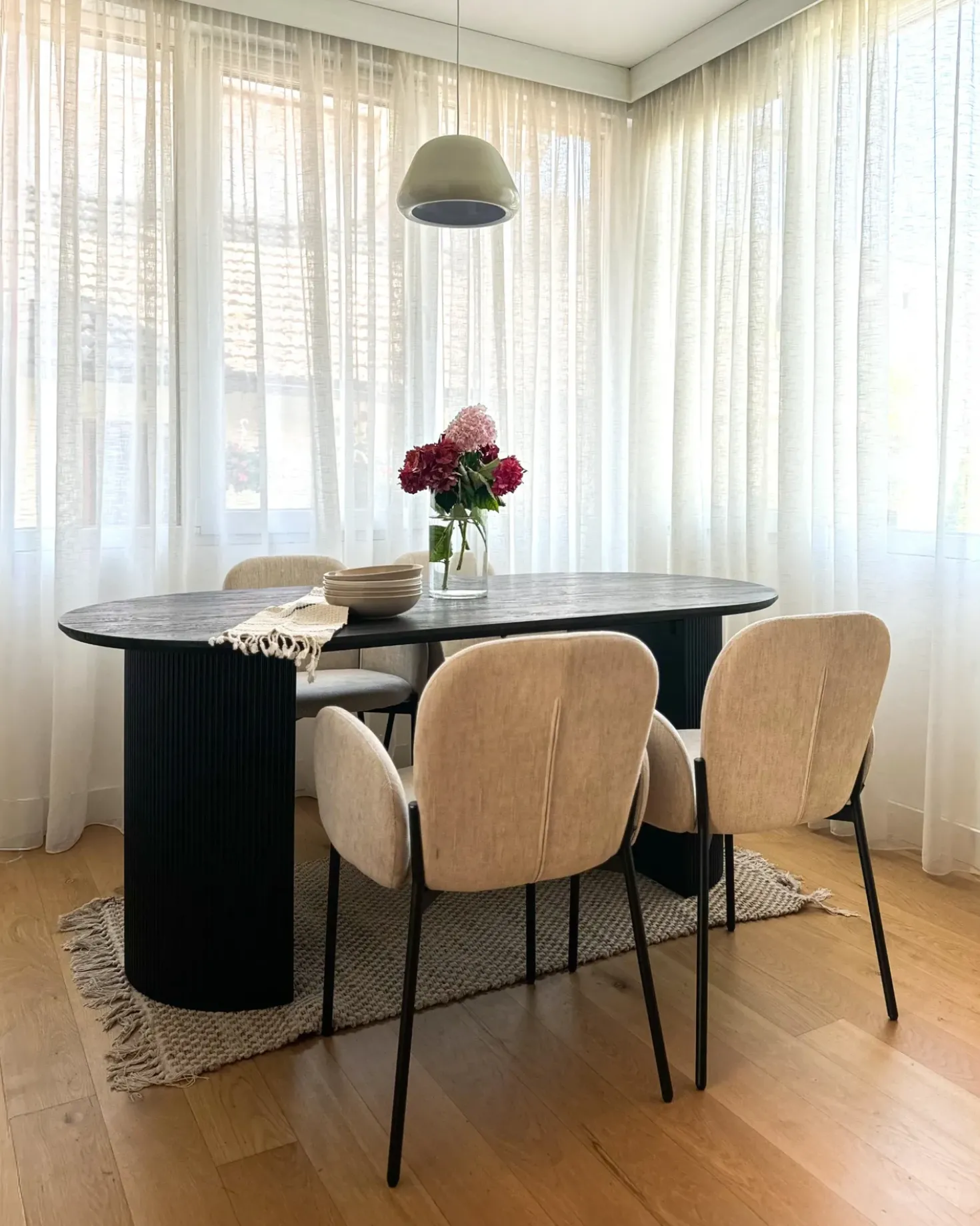Set di 2 sedie da pranzo ALBEE Tessuto Beige