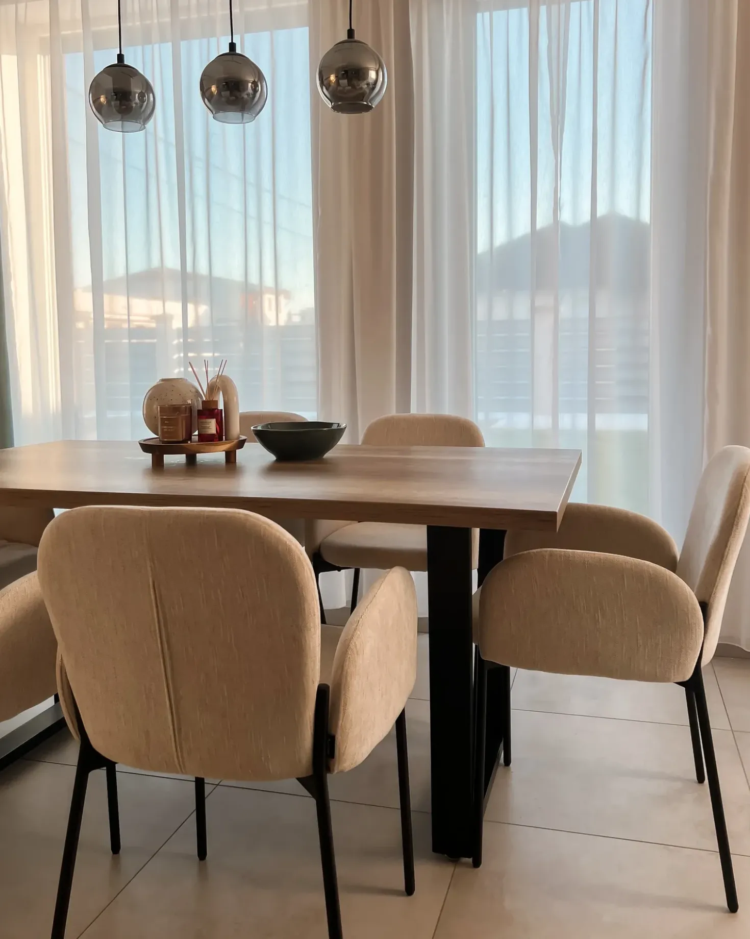 Set di 2 sedie da pranzo ALBEE Tessuto Beige