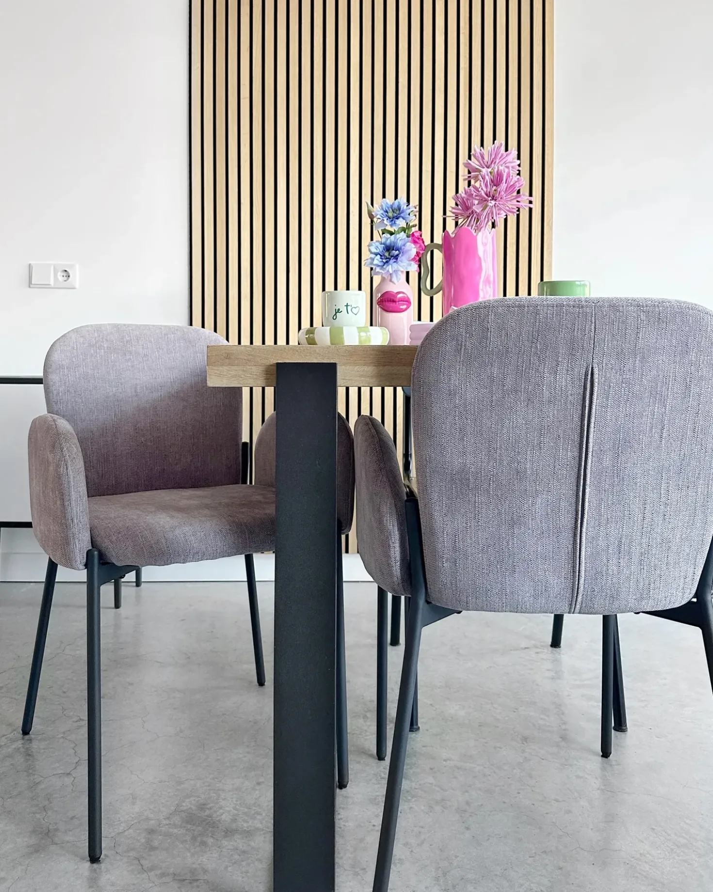 Set di 2 sedie da pranzo ALBEE Tessuto Rosa