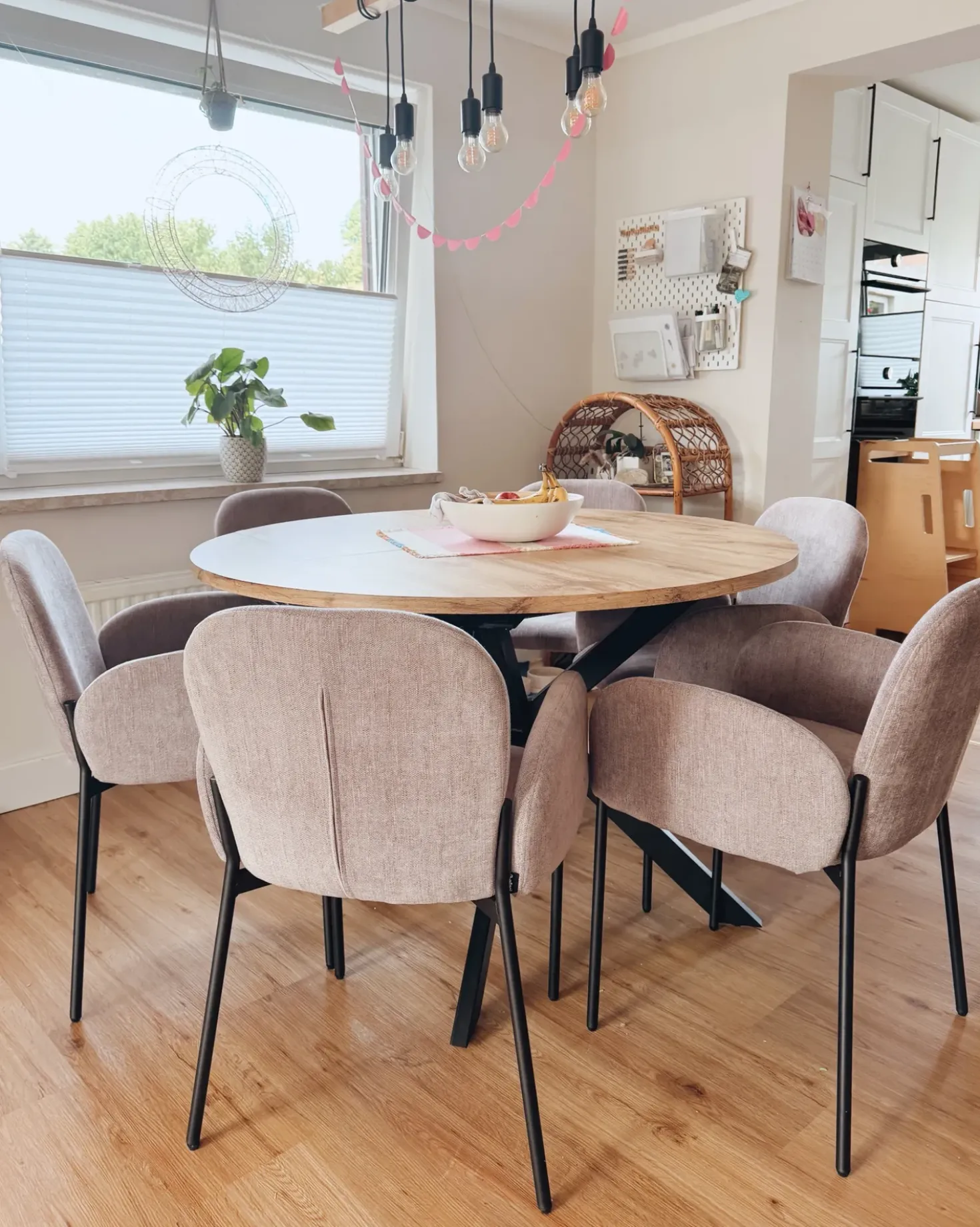 Set di 2 sedie da pranzo ALBEE Tessuto Rosa