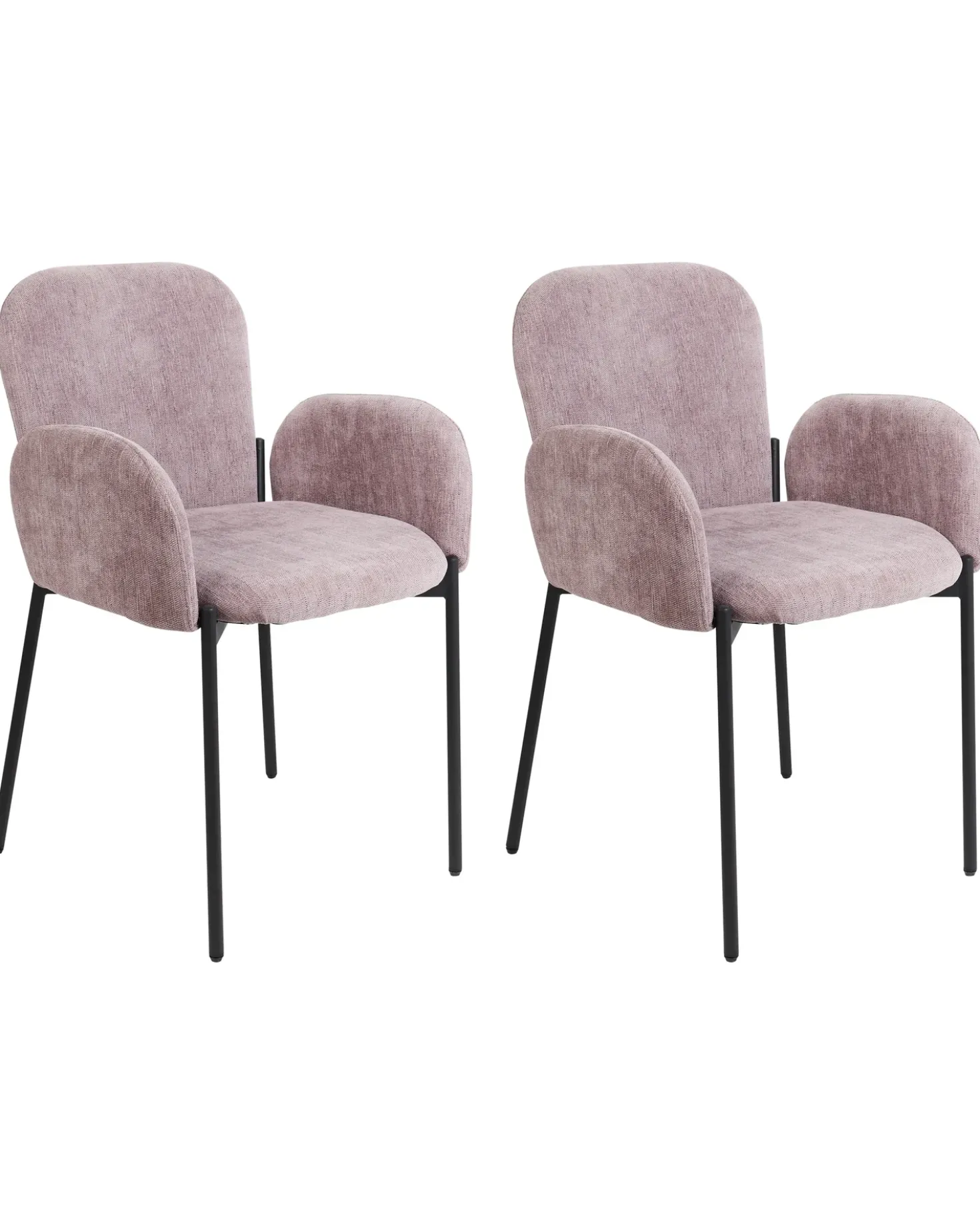 Set di 2 sedie da pranzo ALBEE Tessuto Rosa
