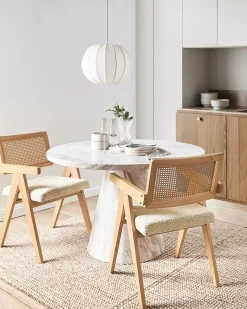 Set di 2 sedie da pranzo AVA Legno Marrone chiaro/Beige