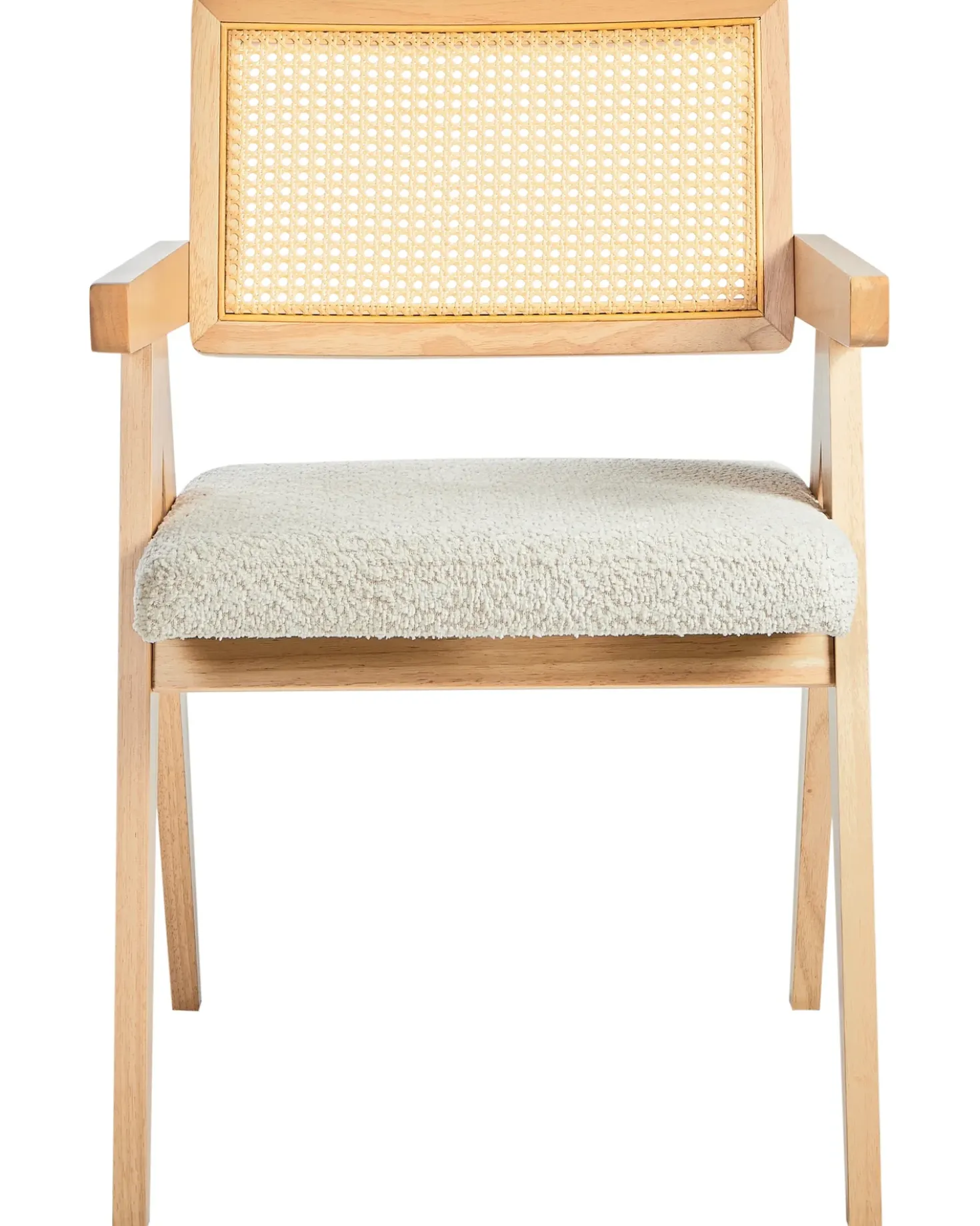 Set di 2 sedie da pranzo AVA Legno Marrone chiaro/Beige