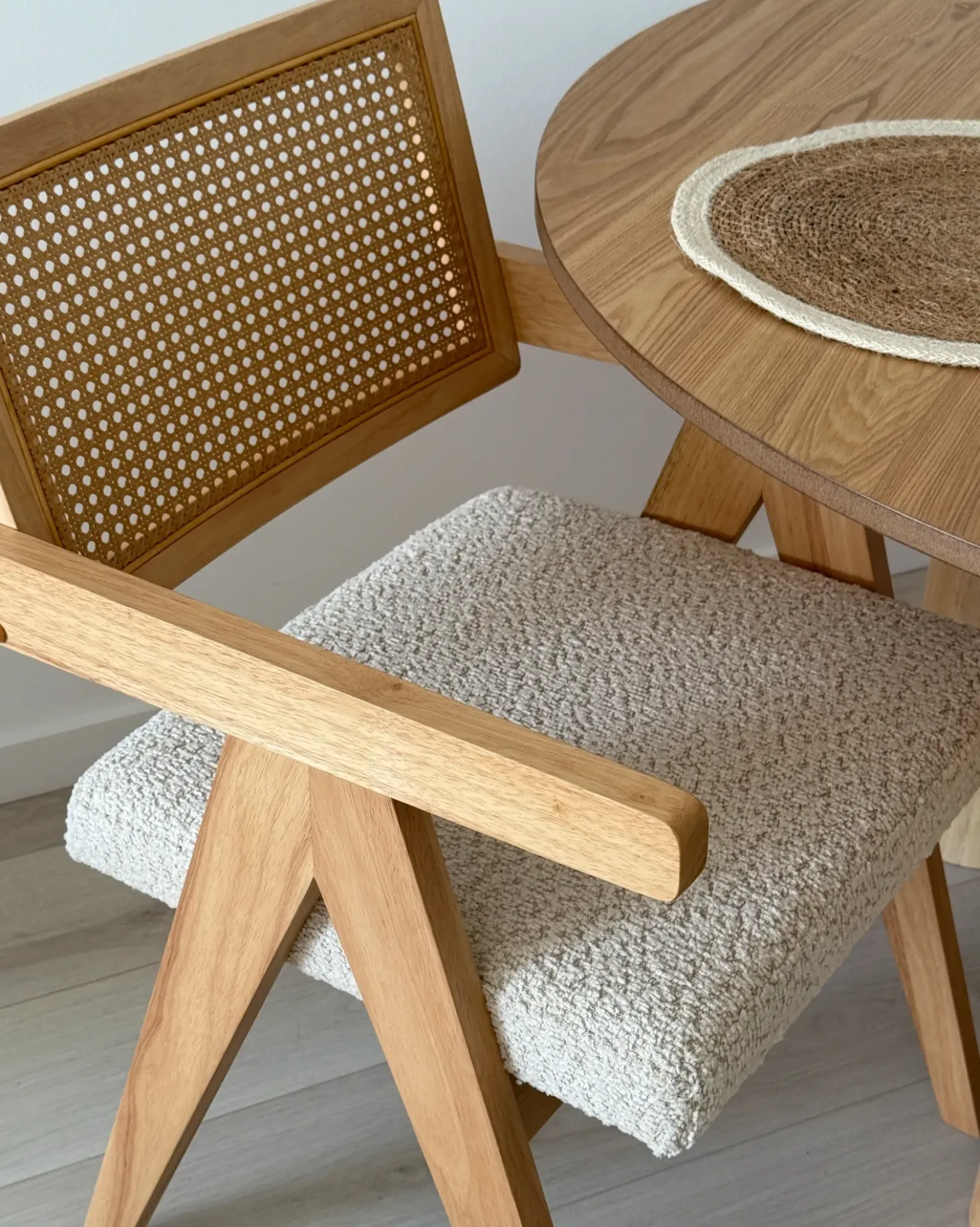Set di 2 sedie da pranzo AVA Legno Marrone chiaro/Beige