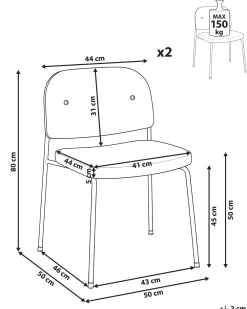 Set di 2 sedie da pranzo ASHCROFT Metallo Arancione/Marrone scuro