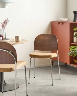 Set di 2 sedie da pranzo ASHCROFT Metallo Arancione/Marrone scuro