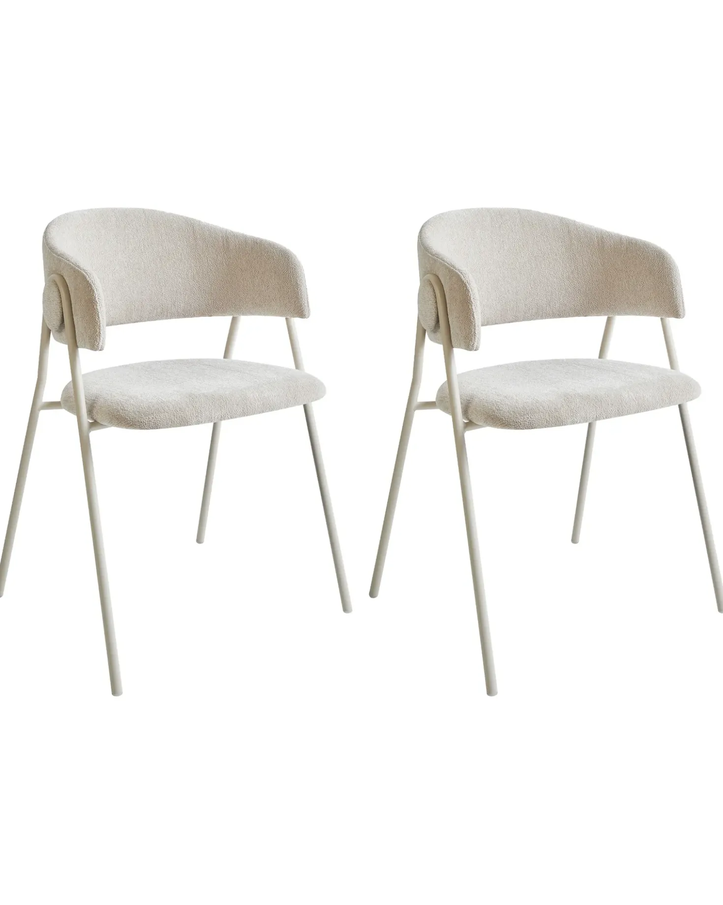 Set di 2 sedie da pranzo ALANSON Ciniglia Beige chiaro