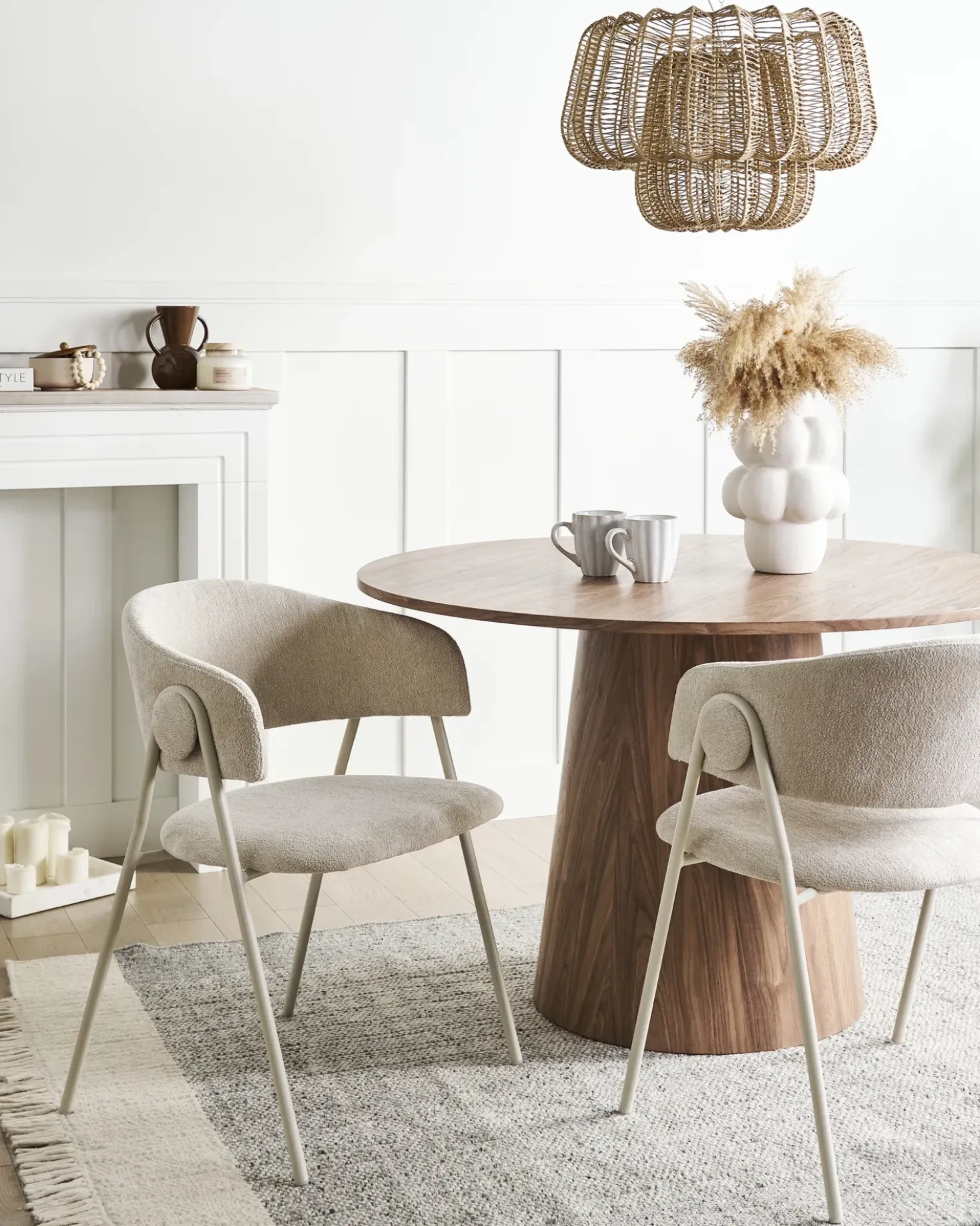 Set di 2 sedie da pranzo ALANSON Ciniglia Beige chiaro