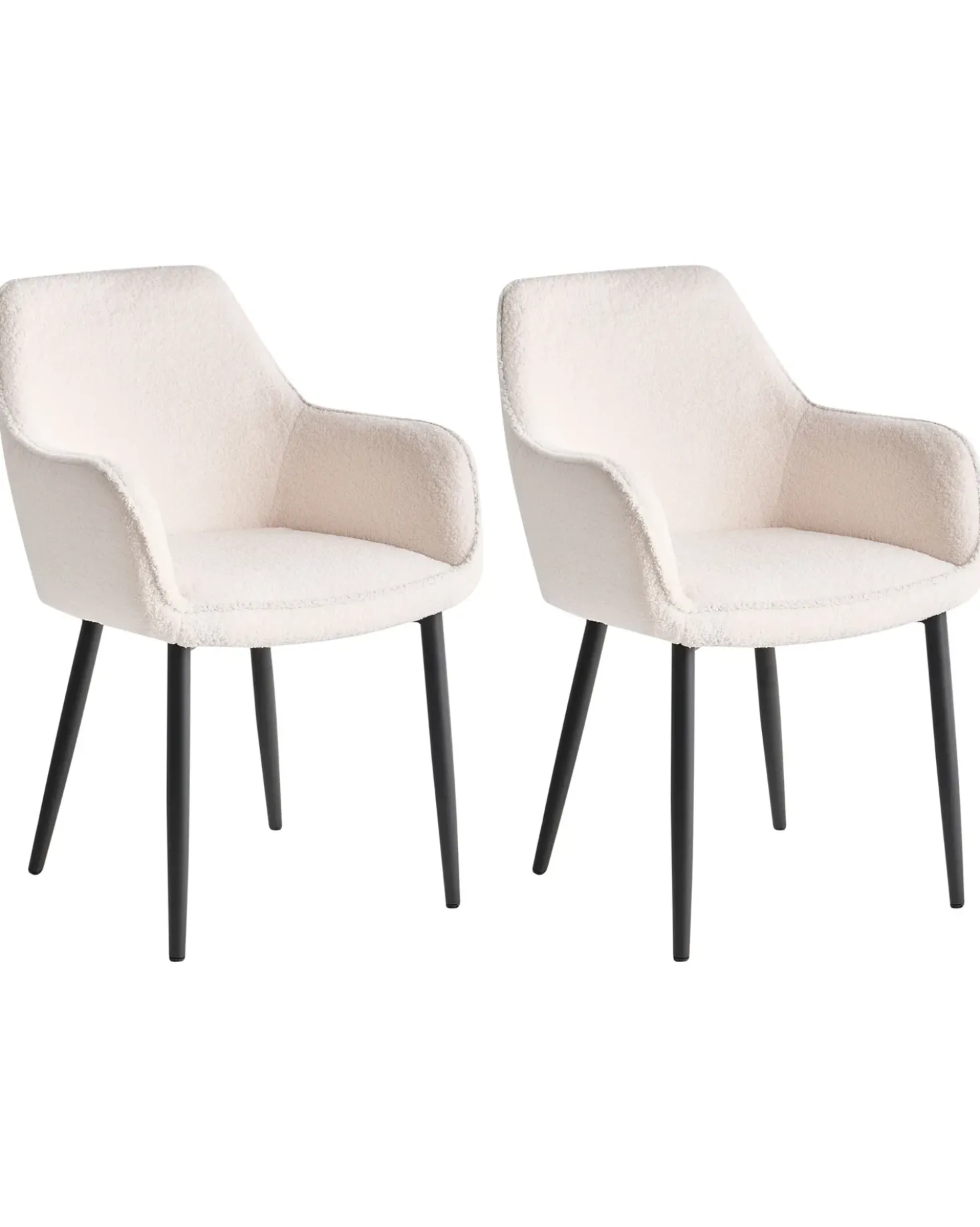 Set di 2 sedie da pranzo ALDEN Bouclé Bianco