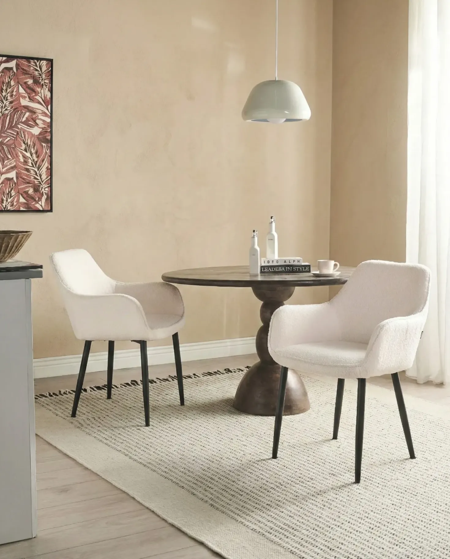 Set di 2 sedie da pranzo ALDEN Bouclé Bianco
