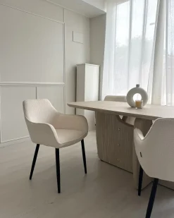Set di 2 sedie da pranzo ALDEN Bouclé Bianco