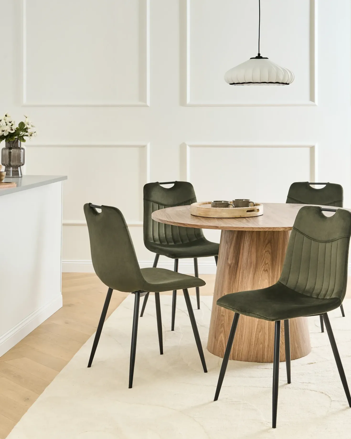 Set di 4 sedie da pranzo ARGYLE Velluto Verde scuro