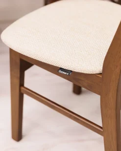 Set di 2 sedie da pranzo ANOKA Legno Marrone/Beige