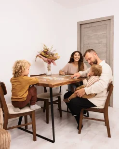 Set di 2 sedie da pranzo ANOKA Legno Marrone/Beige