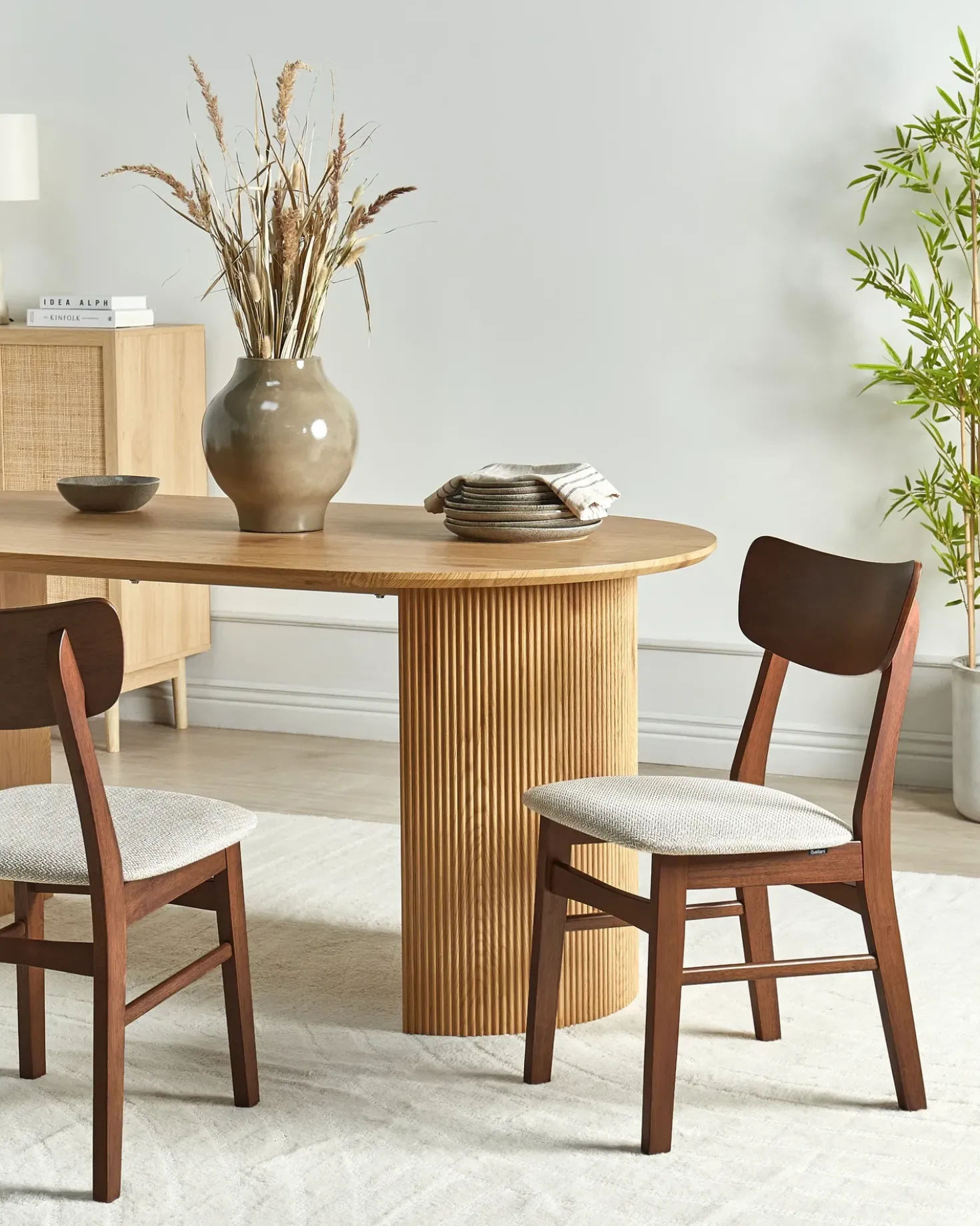 Set di 2 sedie da pranzo ANOKA Legno Marrone/Beige