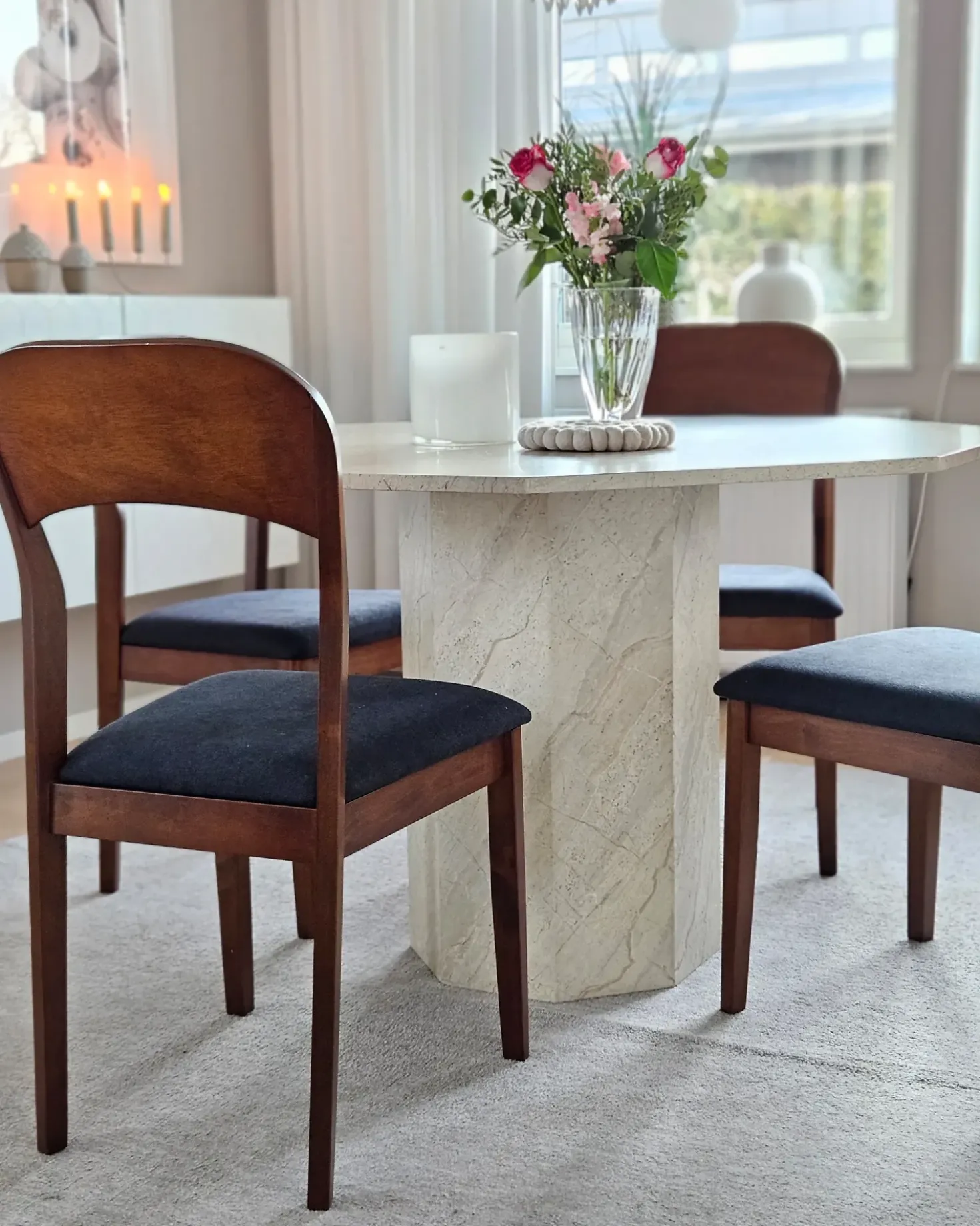 Set di 2 sedie da pranzo ALVIN Legno Marrone scuro